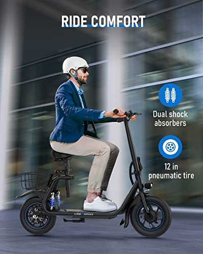 URBANMAX C1 Pro Electric Scooter with Seat, Adult Electric Scooters with Dual Shock Absorbers