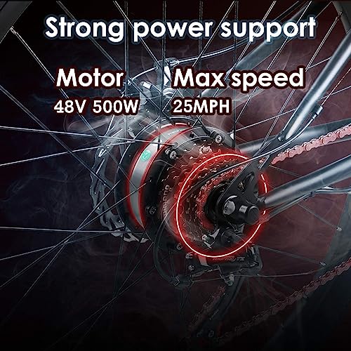 GELEISEN Electric Bike for Adults, Folding Electric Mountain Bike 26