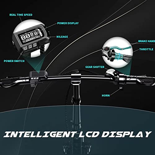 Auloor Electric Bike,750W for Adults, 20" Fat Tire, 30MPH Folding Electric Bike