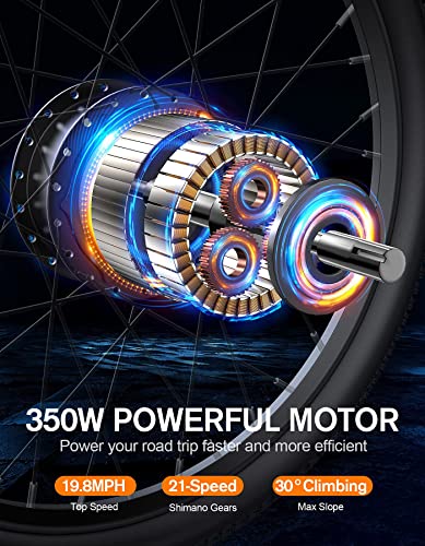 TotGuard Electric Bike, Electric Bike for Adults 26'' Ebike with 350W Motor