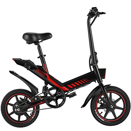 Sailnovo Electric Bicycle, 14'' Electric Bike for Adults and Teenagers with 18.6MPH 45Miles Waterproof Folding Electric Bike