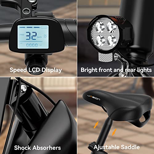 Jasion EB3 Electric Bike for Adults 21mph Folding Adults Electric Bicycles
