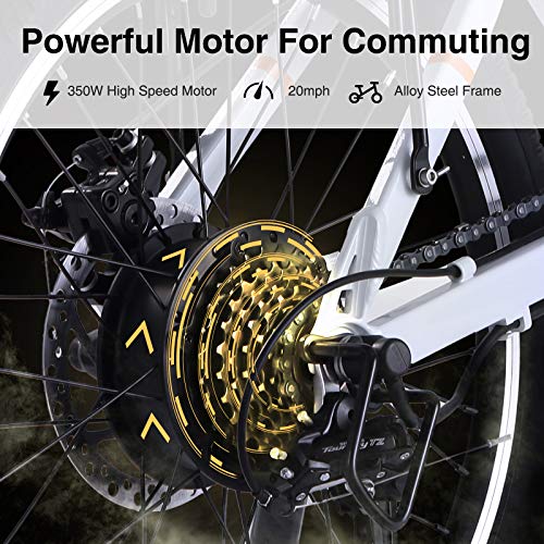 Yovital Folding Electric Bike, 20" Electric Bikes for Adults with Removable Battery