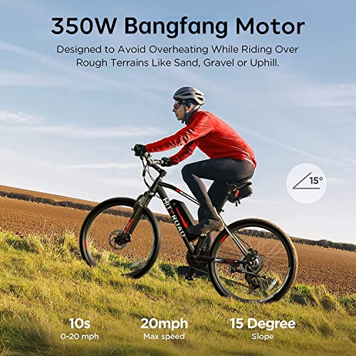 HITTROAD Electric Bike, 350W Bafang Motor 10.4AH, 3 Hours Fast Charge with Removable Battery