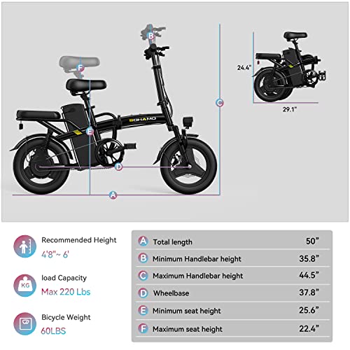 Electric Bike, Foldable Electric Bicycles for Women, Teens, Men
