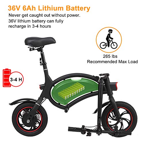 LEADZM Electric Bike for Adults, 12" EBike for Adults Electric Bicycle w/36V 6AH Battery