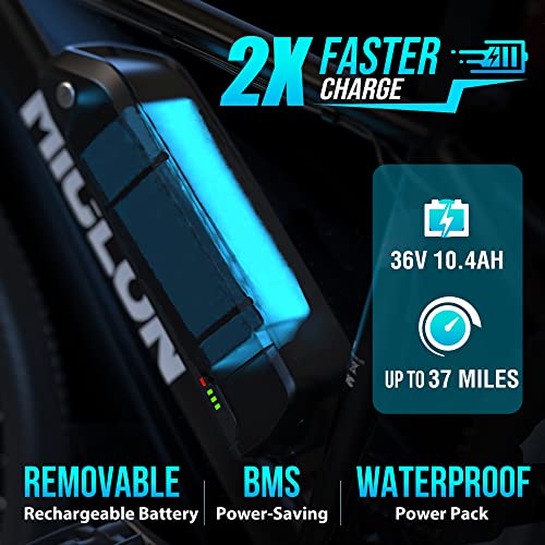 MICLON Electric Bike, Electric Bike for Adults 26'' E-Bikes 350W BAFANG Motor