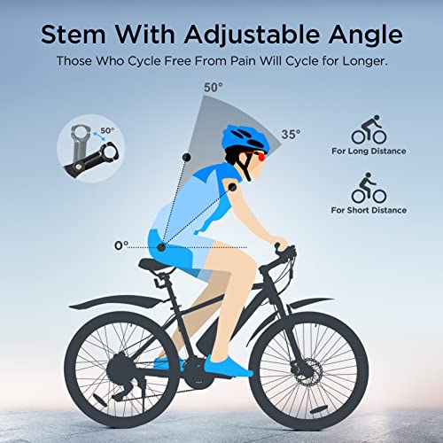 HITTROAD Electric Bike, 350W Bafang Motor 10.4AH, 3 Hours Fast Charge with Removable Battery