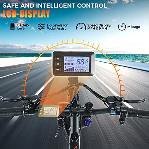 ANCHEER Electric Bike Electric Mountain Bike 500W 26'' Commuter Ebike