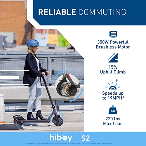 Hiboy S2 Electric Scooter - 8.5" Solid Tires - Up to 17 Miles Long-Range