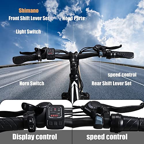 ZNH Electric Bike for Adults,ebike Up to 42 Miles, Mountain Electric Bicycle with Removable Battery