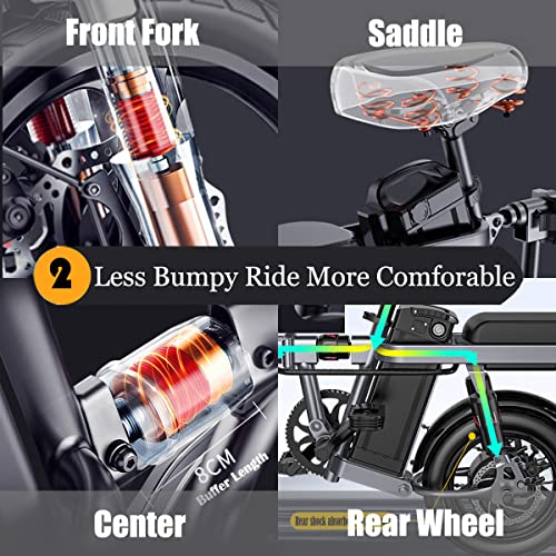 ENGWE T14 Folding Electric Bikes for Adults Teens 350W 19.2MPH 14" Fat Tire Mini Ebike