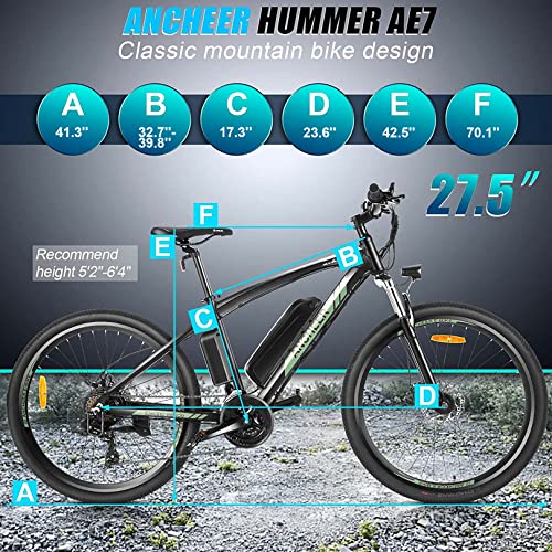 ANCHEER 500W Electric Bike 27.5'' Adults Electric Commuter Bike/Electric Mountain Bike