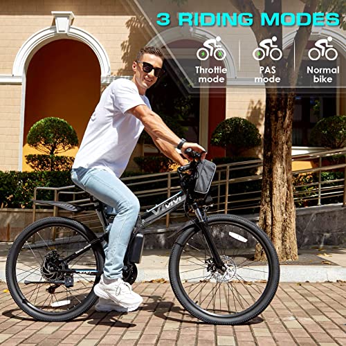 Vivi Electric Bike for Adults 26" Ebike, 500W Folding Electric Bike
