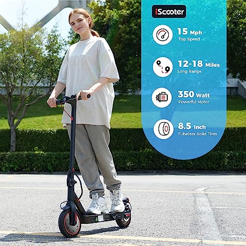 iScooter i9S Electric Scooter Adults and Teenages, 15 MPH, 12-18 Miles Range